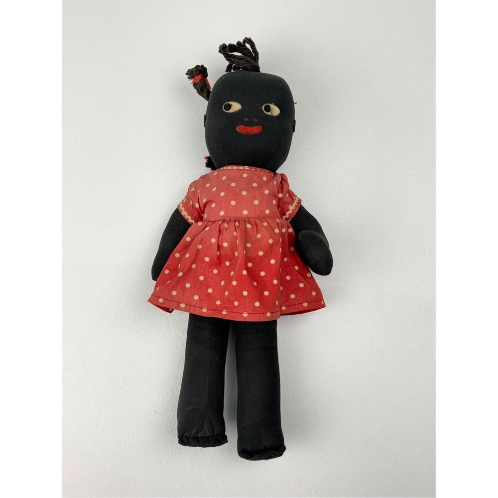 Vintage African American Folk Art Rag Dolls Rare Black Americana 11” Primitive A